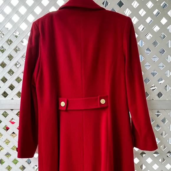 Red Wool Maxi Coat Vintage Spiegel - Picture 10 of 13